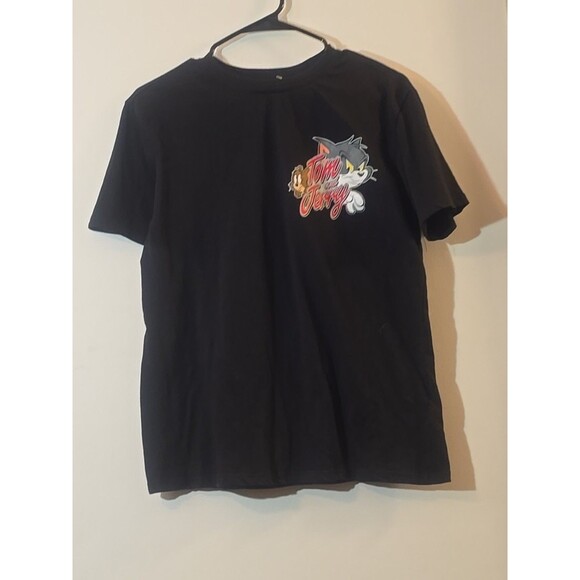 Tom and Jerry Graphic T-Shirt Men’s Medium Black Tee Cartoon Classic Warner Bros - Picture 1 of 4